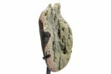 Sparkling Prasiolite Quartz Formation on Metal Stand #357222-3